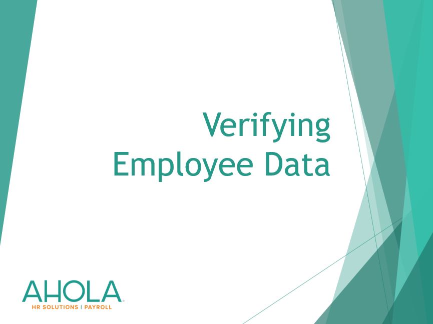 Verifying Employee Data for Year End