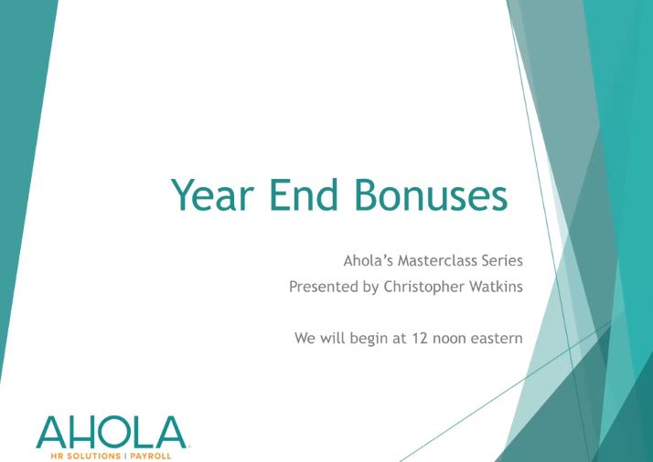 Year End Bonuses